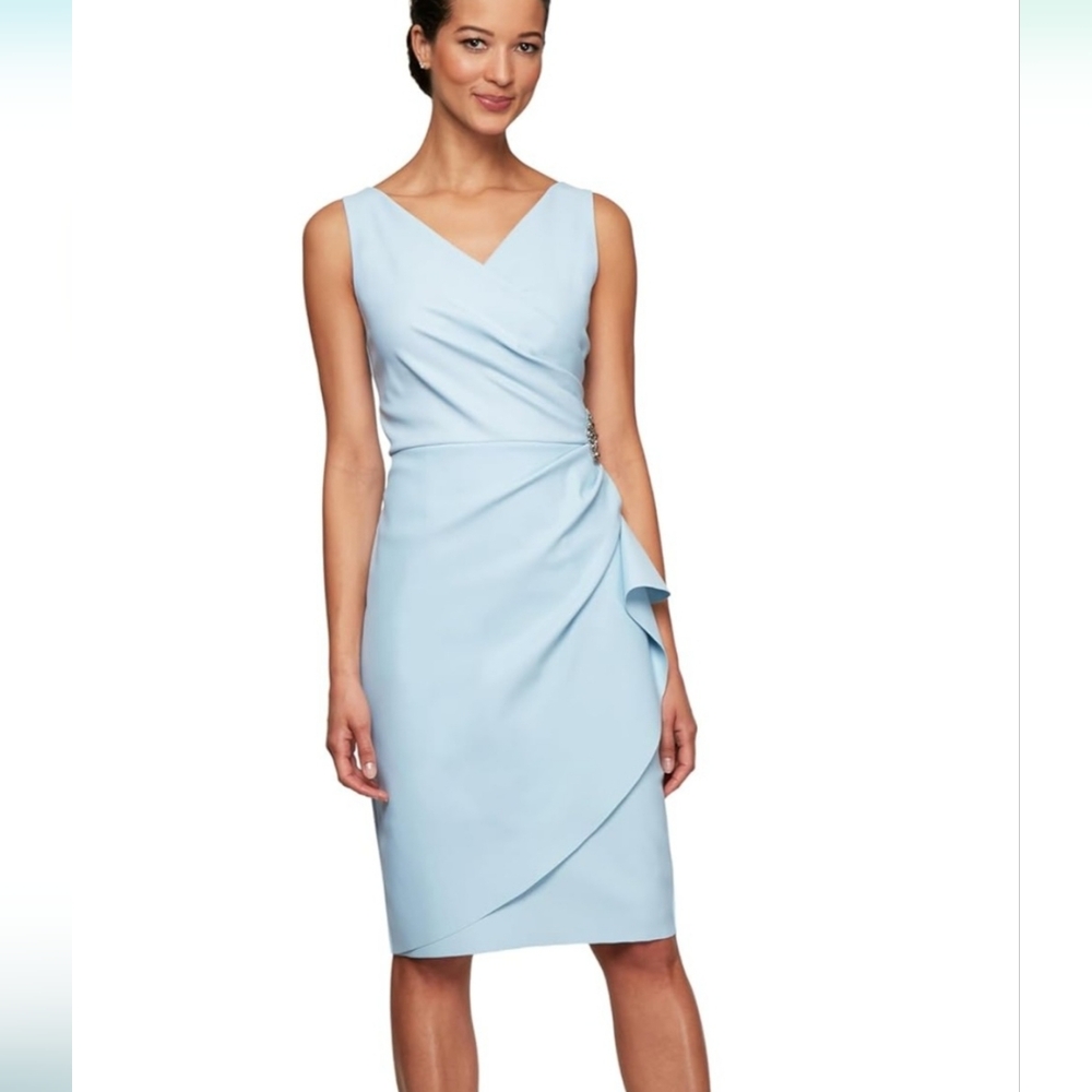 Alex Evenings Light Blue Cocktail Dress